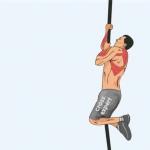 Exercise with ropes in the gym